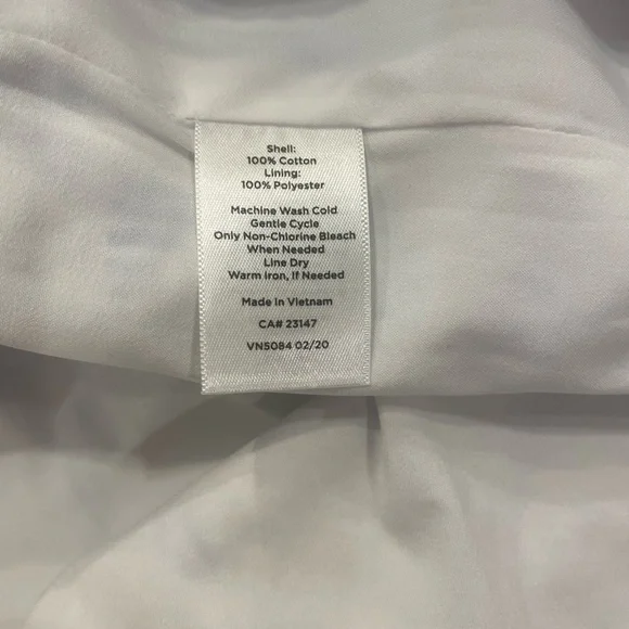 Talbots Tropical White and Blue Leaf Print Skirt 100% Cotton Seersucker Size 12 - Picture 6 of 9